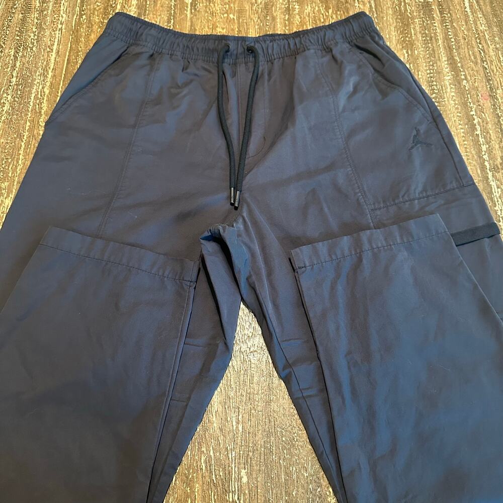 Jordan Essentials Tapered Pants Elastic Waist Drawstring Cargo Black Mens Size L